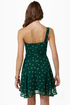 Lucca Couture Hotsy Dotsy Green One Shoulder Dress