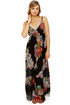 Weather Patterns Black Floral Print Silk Maxi Dress