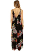 Weather Patterns Black Floral Print Silk Maxi Dress