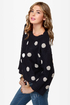 Dots Amore Navy Blue Polka Dot Sweater