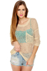 Net-amorphosis Cream Sweater Top
