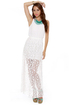 Circle Circle Hot Hot White Lace Maxi Dress
