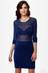 Meshy Business Cutout Blue Dress