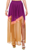 Purple Mountains Majesty Color Block Slit Skirt