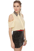 Your True Collars Shine Beaded Cream Top