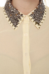 Your True Collars Shine Beaded Cream Top
