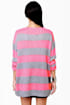 You Go Girl Grey and Neon Pink Striped Sweater