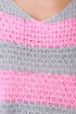 You Go Girl Grey and Neon Pink Striped Sweater