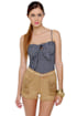 Mink Pink Runaway Slashed Brown Denim Shorts
