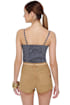 Mink Pink Runaway Slashed Brown Denim Shorts
