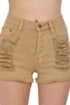 Mink Pink Runaway Slashed Brown Denim Shorts