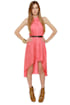 Mink Pink First Love Coral Shirt Dress