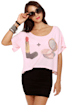 Local Celebrity Lipstick Print Pink Crop Top