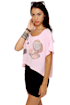 Local Celebrity Lipstick Print Pink Crop Top