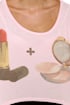 Local Celebrity Lipstick Print Pink Crop Top