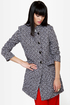 Streetcar Chic Black and White Jacquard Coat