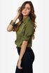 Daily Grind Olive Green Button-Up Top