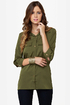 Daily Grind Olive Green Button-Up Top