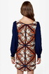 British Invasion Blue Scarf Print Shift Dress