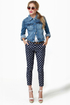 Bumper Cropped Blue Polka Dot Pants