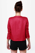 Drawstring Section Cropped Red Jacket