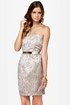 Rock-Paper-Glitters Strapless Gold Dress