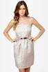 Rock-Paper-Glitters Strapless Gold Dress