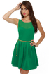 Mesh Start Sleeveless Green Dress
