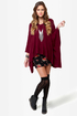 Mixed Berries Burgundy Poncho
