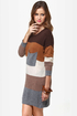 Hot Cocoa Brown Striped Sweater Dress