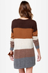 Hot Cocoa Brown Striped Sweater Dress