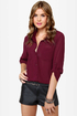 Holla Backless Young\\\'n Sheer Burgundy Top