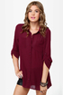 Holla Backless Young\\\'n Sheer Burgundy Top