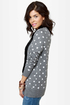 Dot-O-Rama Grey Polka Dot Cardigan Sweater