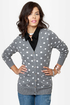Dot-O-Rama Grey Polka Dot Cardigan Sweater