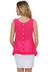 Through the Ruffle Patch Fuchsia Pink Tank Top