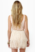 Start Your Fringe-ines! Cream Fringe Mini Skirt