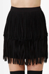 Start Your Fringe-ines! Black Fringe Mini Skirt