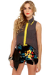 Dubbed Version Grey Button-Up Top