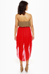 Cocktail Hour Strapless Brown and Red Dress