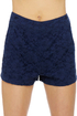 Tulle Short-Listed Navy Blue Lace Shorts