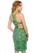 Motel Rowena Purple and Lime Green Print Dress