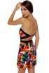 Motel Zahara Strapless Kaleidoscope Print Dress