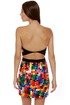 Motel Zahara Strapless Kaleidoscope Print Dress