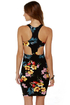 Motel Rowena Black Floral Print Dress