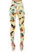 Motel Jodie Yellow Floral Print Skinny Jeans