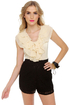 Romp le Monde Ivory and Black Lace Romper