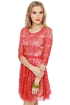 Cherry Harvest Red Lace Dress