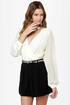 Top Shelf Backless Cream and Black Romper