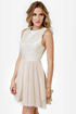 Nouveau Riche Gold and Beige Brocade Dress